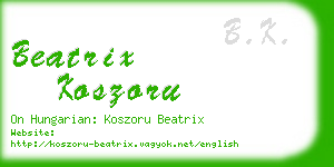 beatrix koszoru business card